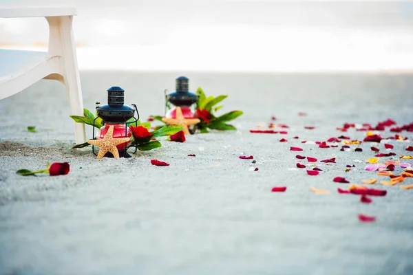 Ceremonia de boda en la playa establecida —  Fotos de Stock