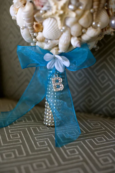 Bridal bouque from seashells — Stock Photo, Image