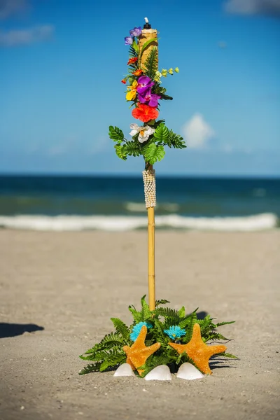 Beach düğün töreni kurmak — Stok fotoğraf