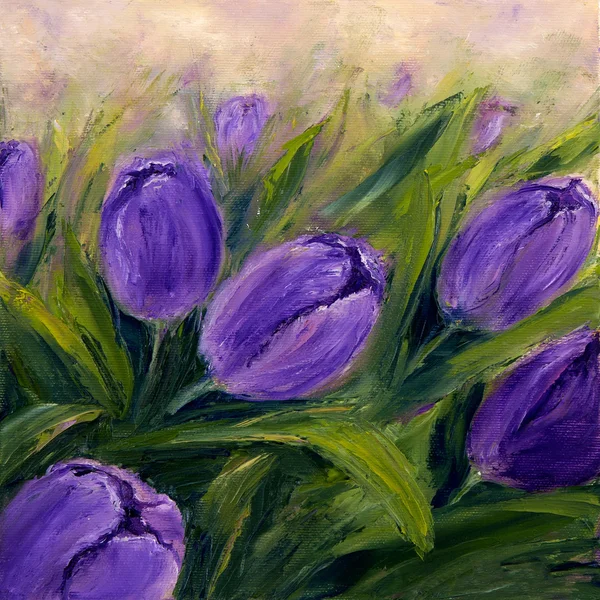 Purple tulips bouquet — Stock Photo, Image