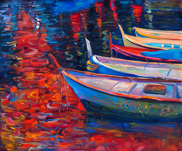 Лодки на закате
