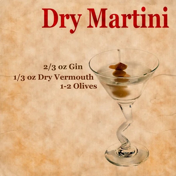 Receta de Martini seco — Foto de Stock