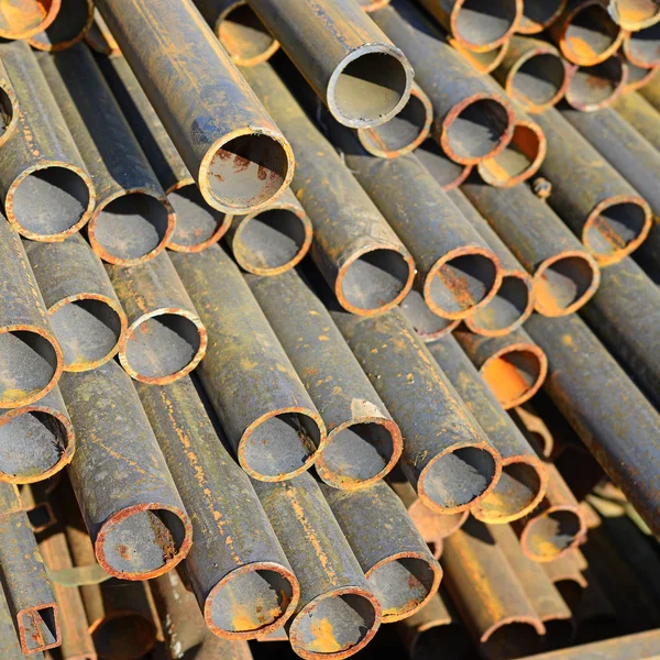 Steel pipes  in an industrial landscape. — Stock Photo, Image