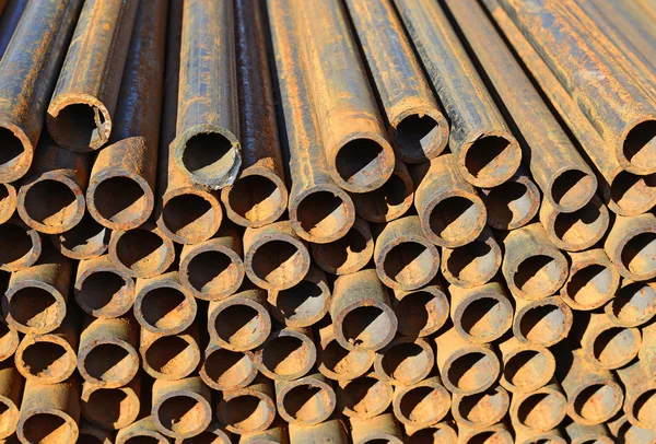 Steel pipes  in an industrial landscape — Stock Photo, Image