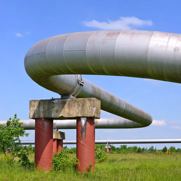 The high pressure pipeline in a summer landscape — Stock Photo, Image