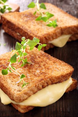 Taze ekmek peynir ve otlar ile
