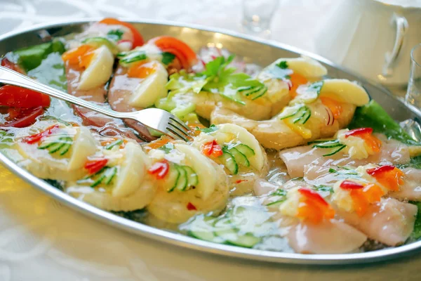 Delicious buffet food on the party or wedding reception — Stock Photo, Image