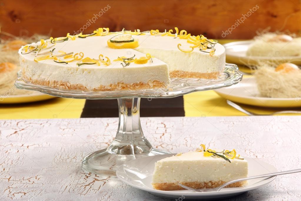 Easter lemon cake on the table
