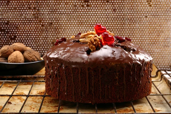 Sweet cake with hearts for Valentines Day with space for text — Stock Photo, Image