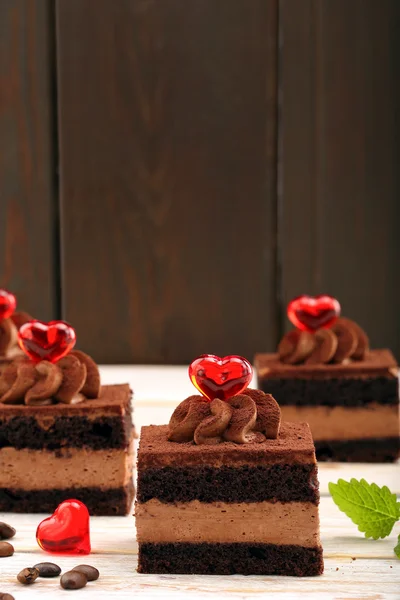 Słodkie ciasta z serca na Walentynki z miejsca dla tekstu — Zdjęcie stockowe