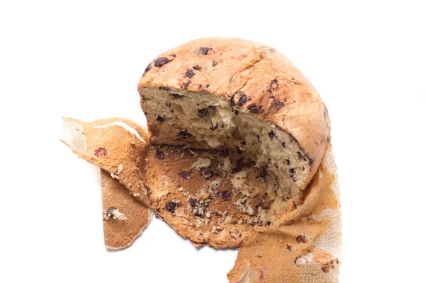 Panettone Typický Sladký Milánský Čokoládou — Stock fotografie