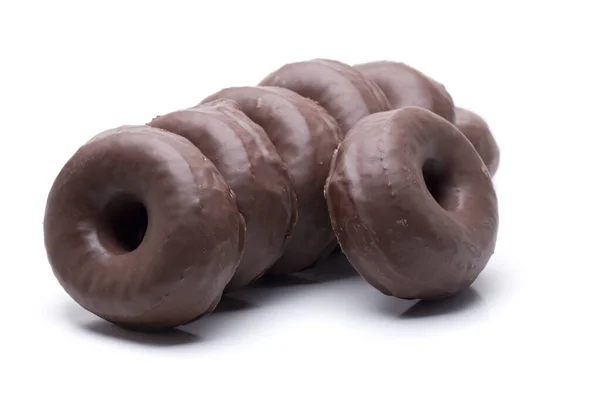 Varios Donuts Chocolate Para Bocadillos — Foto de Stock