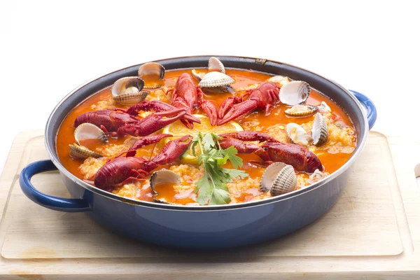 Skaldjur spansk paella — Stockfoto