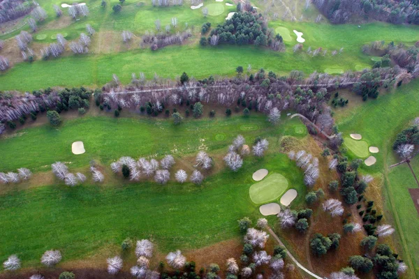 Campo de golf en invierno desde arriba — Foto de Stock