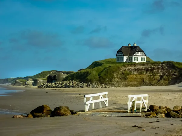 Reetgedecktes Haus in Dänemark — Stockfoto