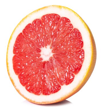 greyfurt turunçgil meyvesi kesme yolu ile beyaz arkaplanda izole.