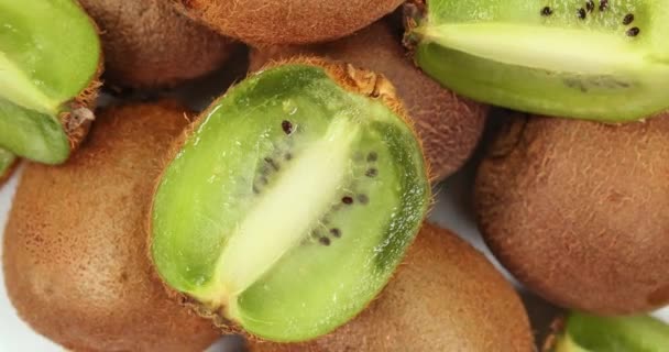 Verse Kiwi Roteren Super Slow Motion — Stockvideo