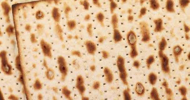 Matzah Ongezuurd Brood Roteren Matzo Super Slow Motion — Stockvideo