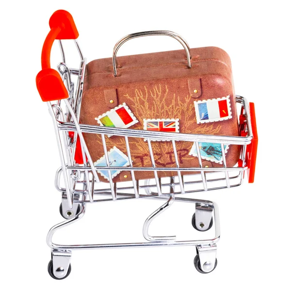 Çantalı Alışveriş Arabası Bavul Tatil Trave — Stok fotoğraf