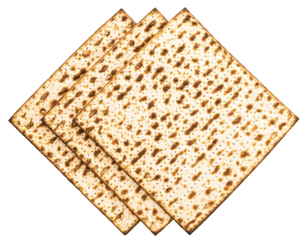 Matzo Geïsoleerd Witte Achtergrond Matza Ongezuurd Brood — Stockfoto