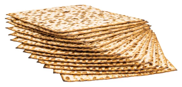 Matzo被白色背景隔离了Matzah 无酵面包 — 图库照片