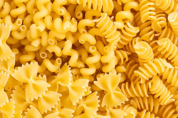 意大利干面食的种类和形状多种多样 意大利面食背景 — 图库照片