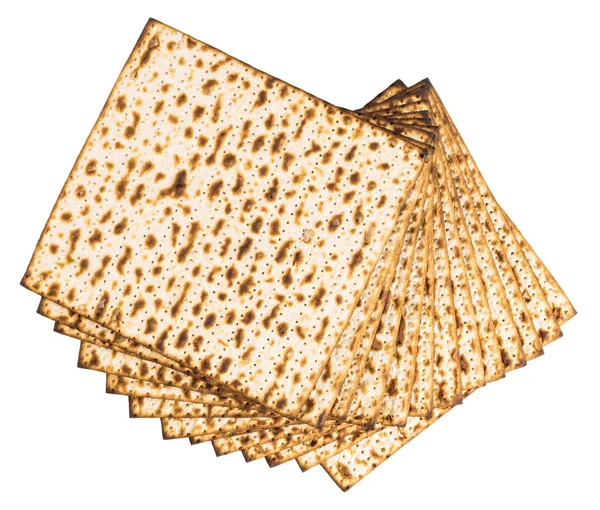 Matzo Isolerad Vit Bakgrund Matsa Osyrat Bröd — Stockfoto