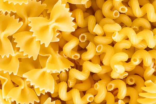 Variedad Tipos Formas Pasta Italiana Seca Fondo Pasta Italiana — Foto de Stock