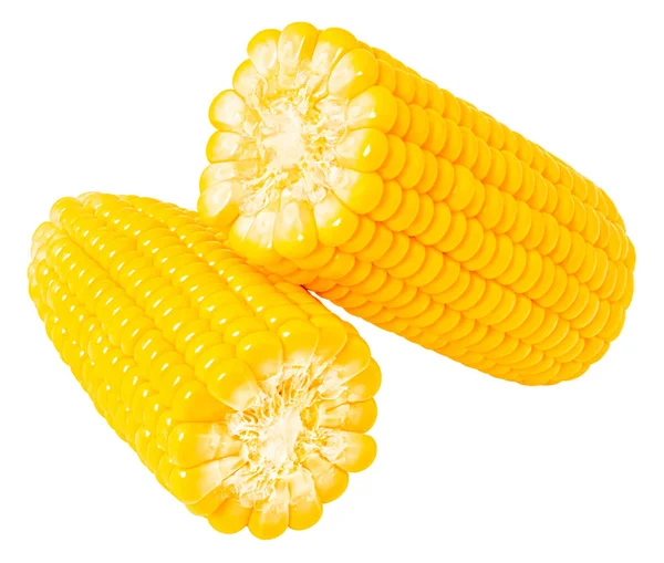 生长在白色背景上的玉米 — 图库照片