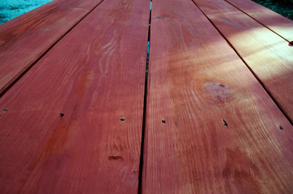 Mesa de picnic de madera — Foto de Stock