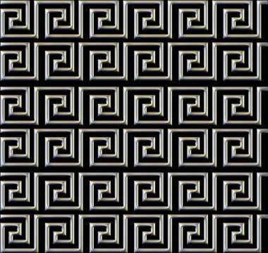 Yinelenen labirent gibi tasarım metal boru