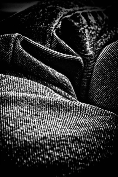 Denim abstracto pliega acabado artístico — Foto de Stock