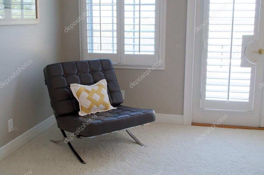 leather seat in empty room