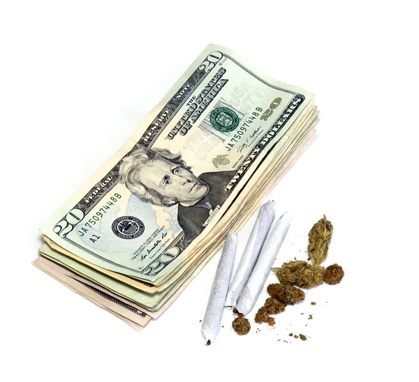 Currency and medicinal pot — Stock Photo, Image