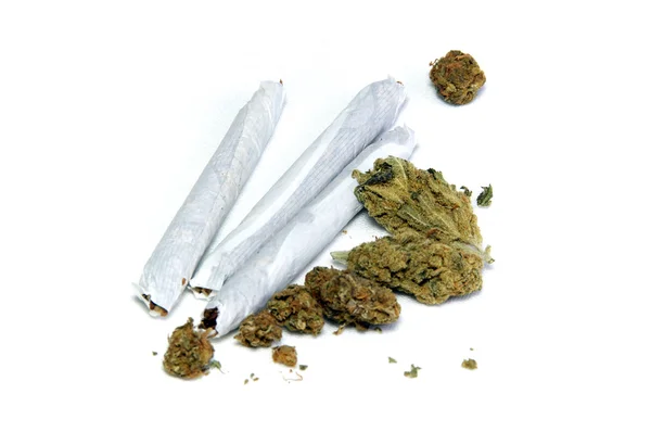 Marihuana medicinal sobre blanco —  Fotos de Stock