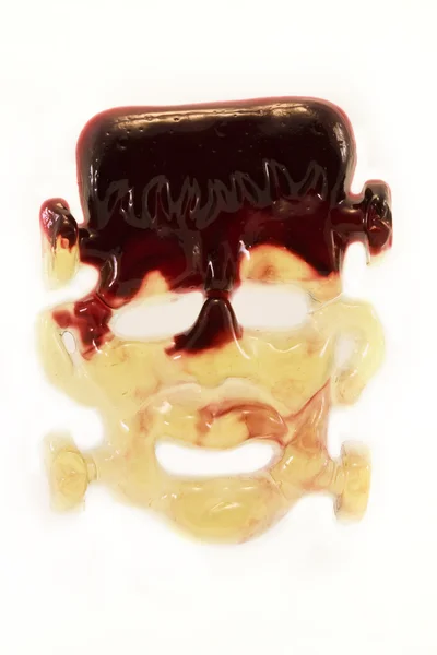 Желе Франкенштейн голова солодка над білим — стокове фото