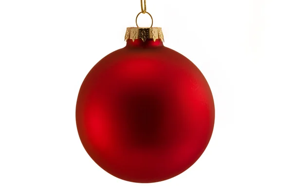 Single red bauble isolated over white — Stock Photo, Image