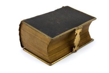 Antika deri kitap üzerinde beyaz