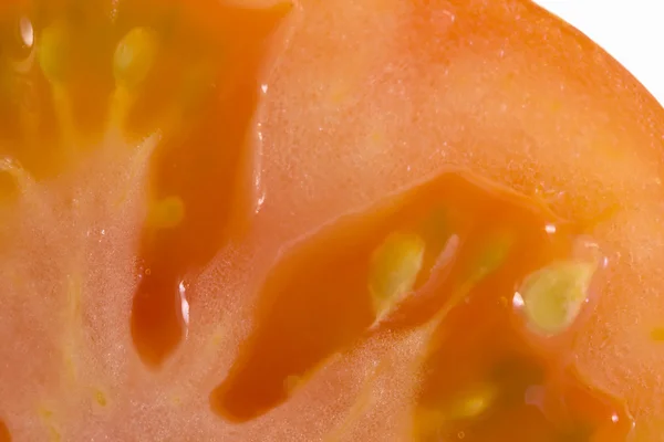 Μακροεντολή μιας φέτες ντομάτας — Φωτογραφία Αρχείου