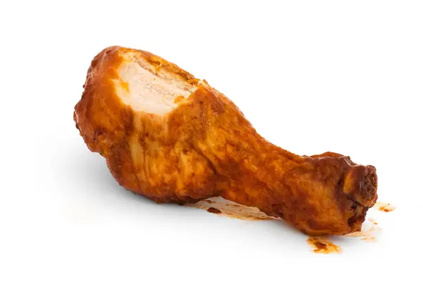 BBQ pollo tambor enfermo con mordida tomada —  Fotos de Stock
