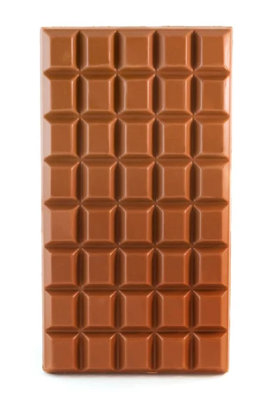 Milk chocolate bar over white — Stock Photo, Image
