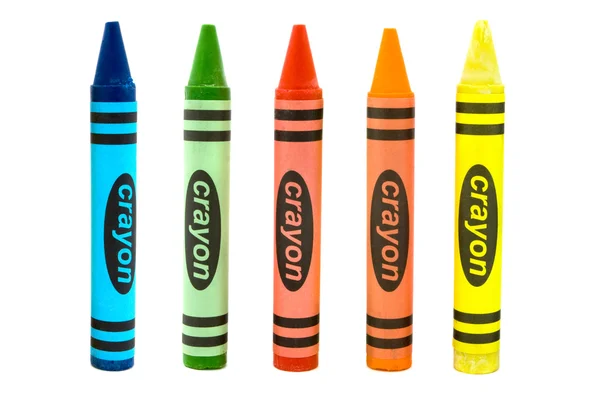 Line of crayons over white — Stock Photo, Image