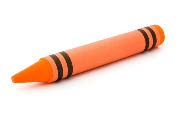 Interne Oranje crayon geïsoleerd op wit — Stockfoto