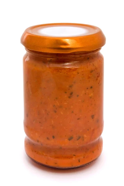 Frasco de gaze de molho de tomate — Fotografia de Stock