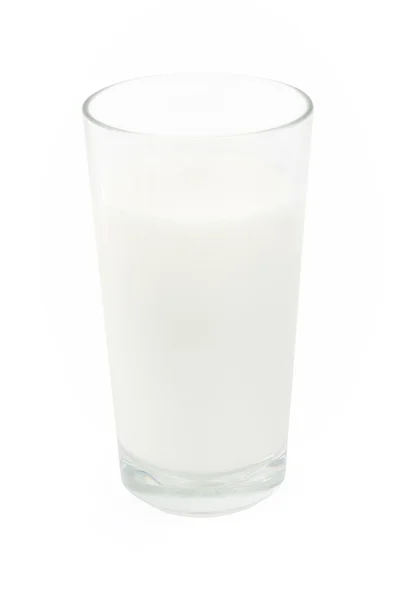 Glas Milch über Weiß — Stockfoto