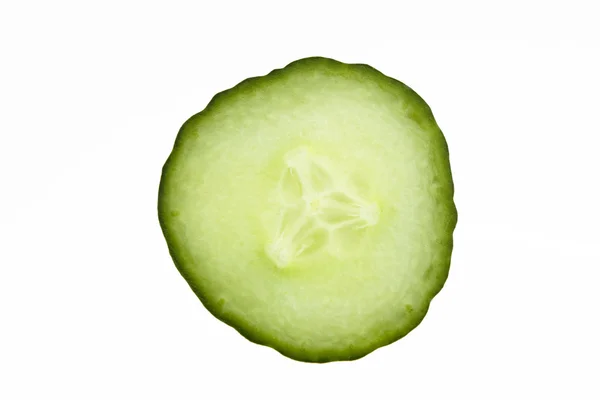 Slice of cucumber isolated on white — Stock Photo, Image