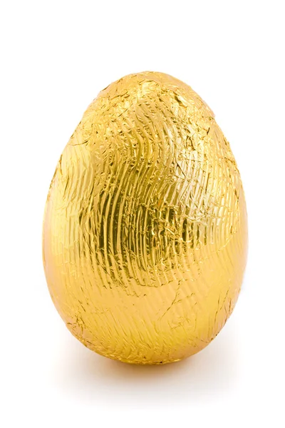 Zlata velikonoční vajíčko izolované na bílém Royalty Free Stock Obrázky