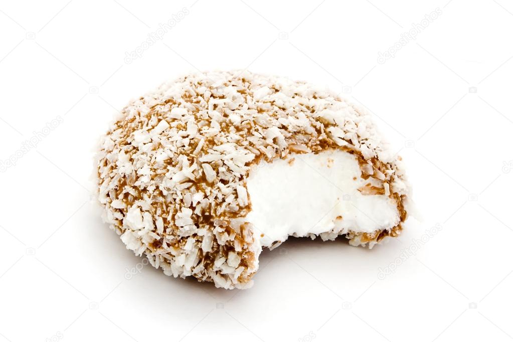 Chocolate and coconut covered marshmallow