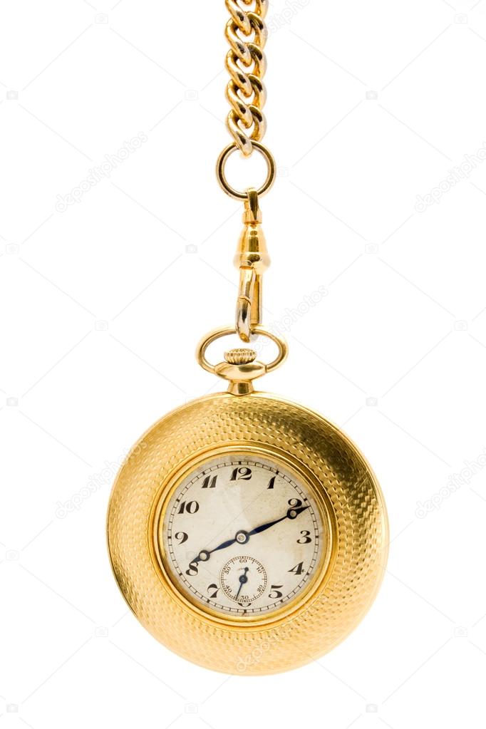 Gold Pocket watch on a chain