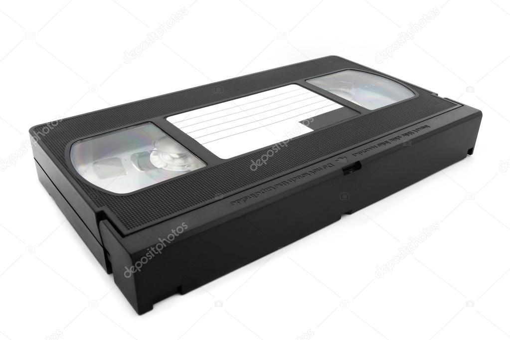 Black VHS tape over white